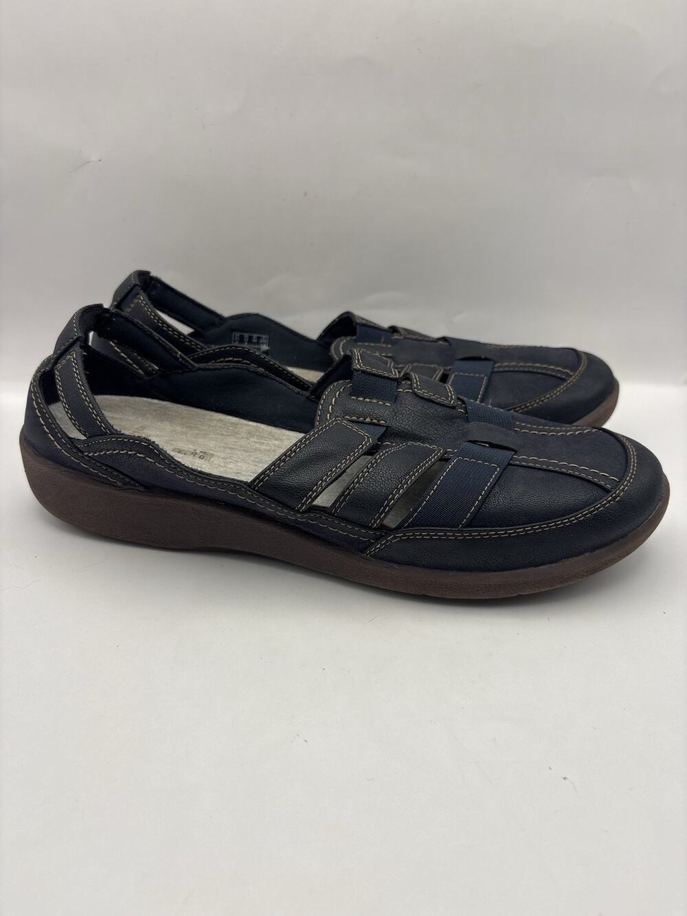 Clarks Sillian Stork Blue Slip On Shoes Women Size 12